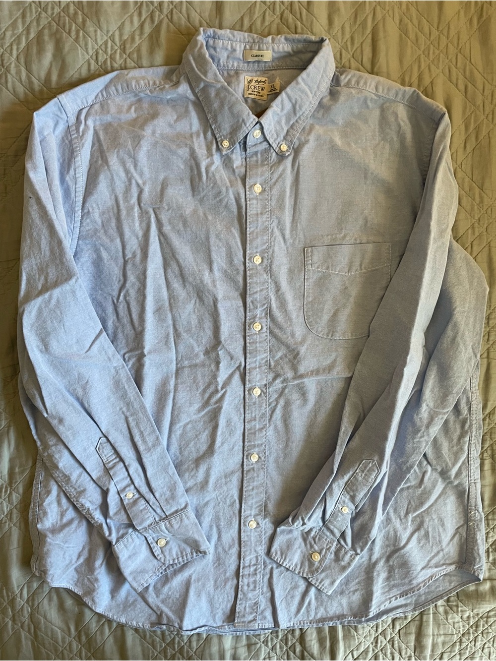 J. CREW Classic Broken-in organic cotton oxford shirt in Blue Size XL $98 BE996 - Picture 6 of 8